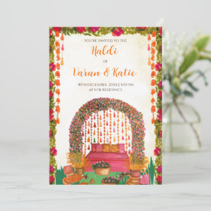 Invitation Cartons d'invitation pour la cérémonie Haldi de ma