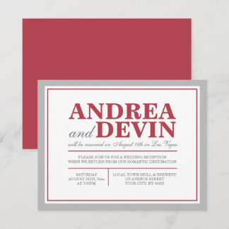 Invitation Cartons d'invitation pour la réception de mariage 