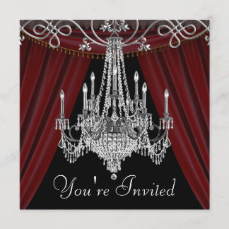 Invitation Cartons d'invitation pour la soirée au lustre roug