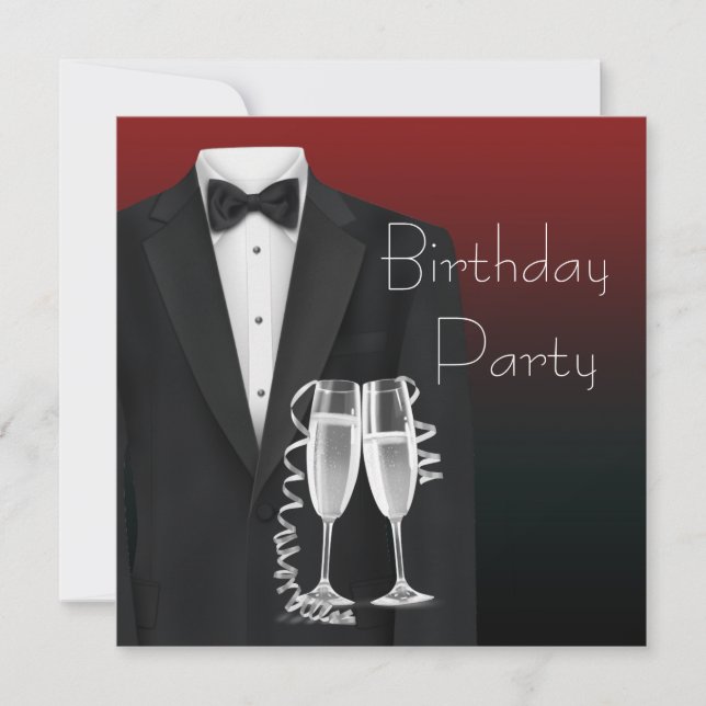 Invitation Cartons d'invitation pour l'anniversaire d'un homm (Devant)