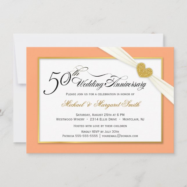 Invitation Cartons d'invitation pour le 50e anniversaire - Co (Devant)