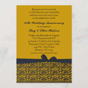 Invitation Cartons d'invitation pour le 50e anniversaire Noir