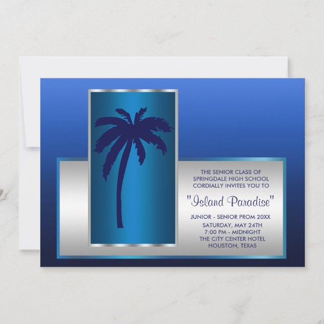 Invitation Cartons d'invitation pour le bal de promo de plage (Devant)