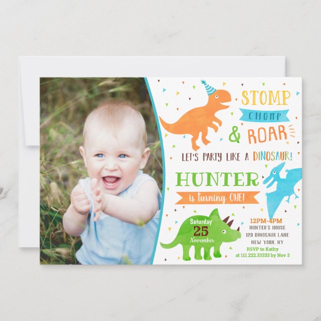Invitation Cartons d'invitation pour le premier anniversaire  (Devant)