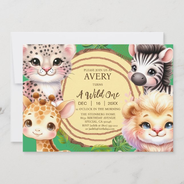 Invitation Cartons d'invitation pour le premier anniversaire  (Devant)