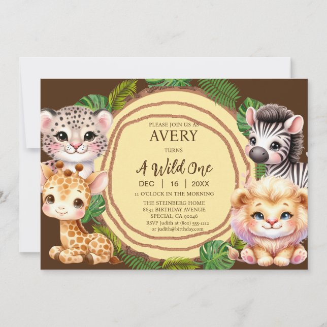 Invitation Cartons d'invitation pour le premier anniversaire  (Devant)