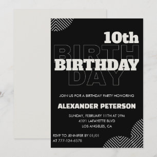 Invitation Cartons d'invitation pour les 10 ans d'un garçon p