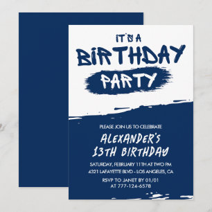 Invitation Cartons d'invitation pour les 13 ans garçon Graffi