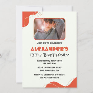 Invitation Cartons d'invitation pour les 13 ans garçon Modern