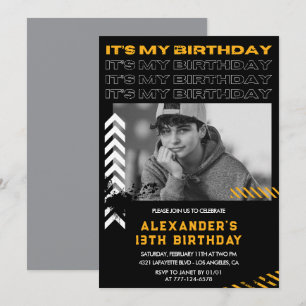Invitation Cartons d'invitation pour les 13 ans garçon Photo 
