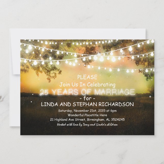 Invitation Cartons d'invitation pour les 25 ans de mariage -  (Devant)