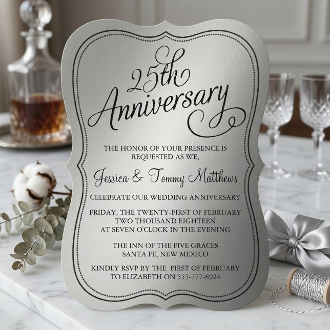 Invitation Cartons d'invitation pour les 25 ans de mariage (Créateur téléchargé)