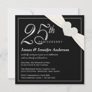 Invitation Cartons d'invitation pour les 25 ans de mariage