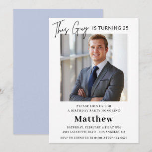 Invitation Cartons d'invitation pour les 25 ans Hommes Photo 