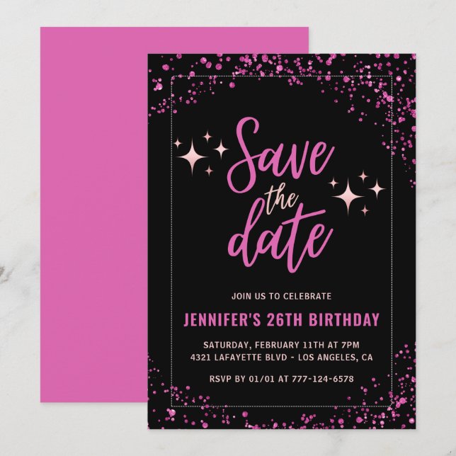 Invitation Cartons d'invitation pour les 26 ans de Black Pink (Devant / Derrière)