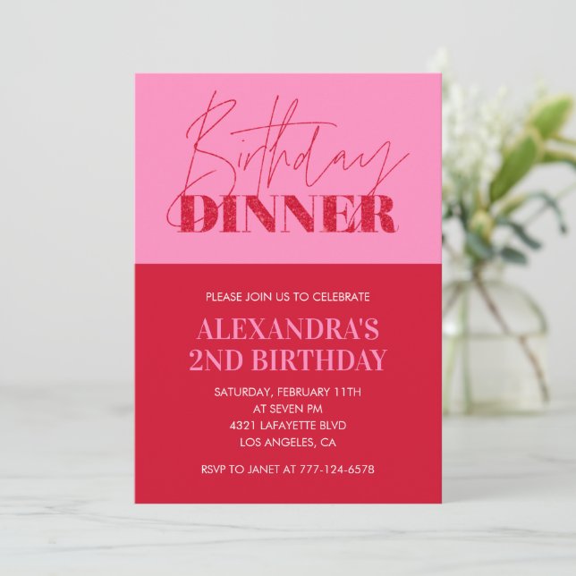 Invitation Cartons d'invitation pour les 2 ans pour un dîner  (Debout devant)