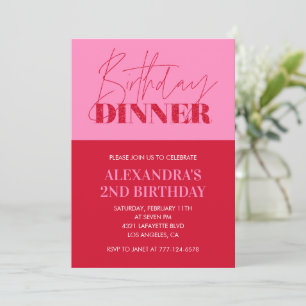 Invitation Cartons d'invitation pour les 2 ans pour un dîner 
