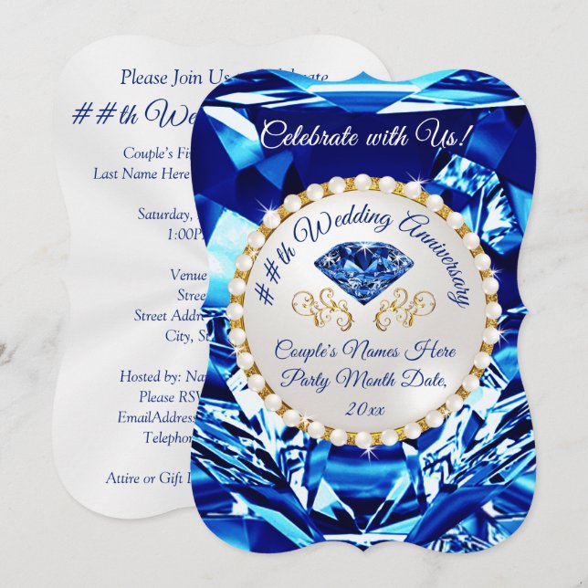 Invitation Cartons d'invitation pour les 45 ans ou 65 ans de  (Devant / Derrière)