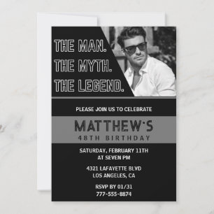 Invitation Cartons d'invitation pour les 48 ans Black The Man