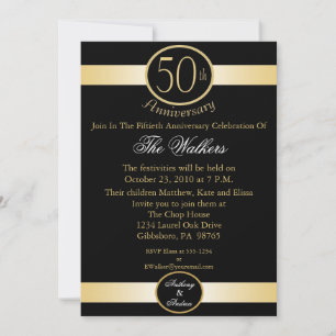 Invitation Cartons d'invitation pour les 50 ans de mariage