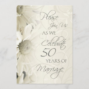 Invitation Cartons d'invitation pour les 50 ans de mariage Fl