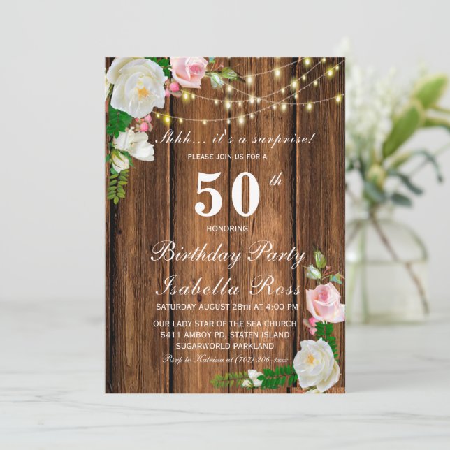 Invitation Cartons d'invitation pour les 50 ans surprise (Debout devant)