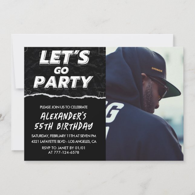 Invitation Cartons d'invitation pour les 55 ans Hommes Photo  (Devant)