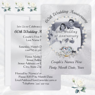 Invitation Cartons d'invitation pour les 60 ans de mariage de
