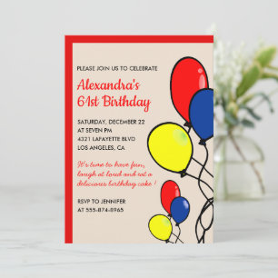 Invitation Cartons d'invitation pour les 61 ans de Simple Bal