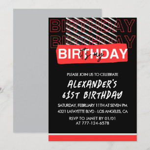 Invitation Cartons d'invitation pour les 61 ans des hommes No