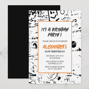 Invitation Cartons d'invitation pour les 61 ans Graffiti Pein