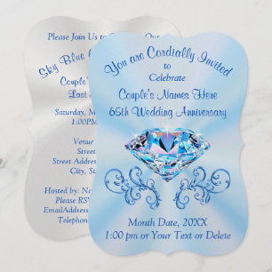 Invitation Cartons d'invitation pour les 65 ans de mariage ép