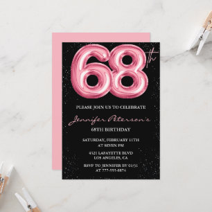 Invitation Cartons d'invitation pour les 68 ans de Black Pink