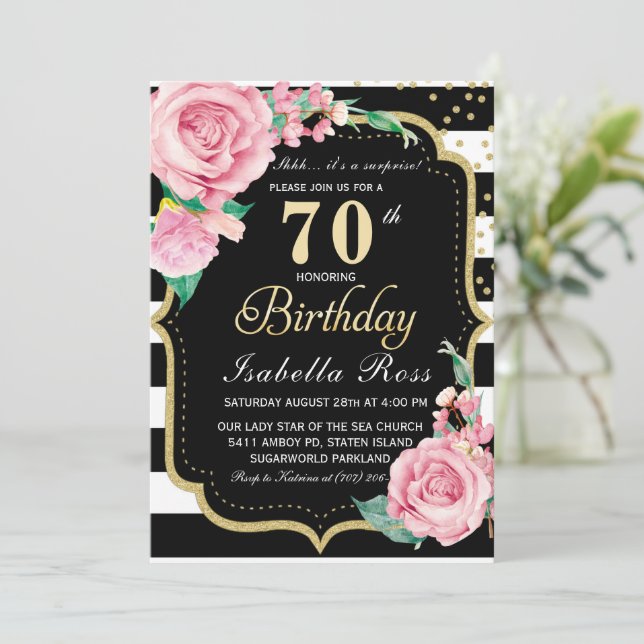 Invitation Cartons d'invitation pour les 70 ans surprise (Debout devant)
