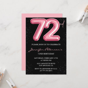 Invitation Cartons d'invitation pour les 72 ans de Black Pink