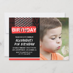 Invitation Cartons d'invitation pour les 7 ans garçon Photo d