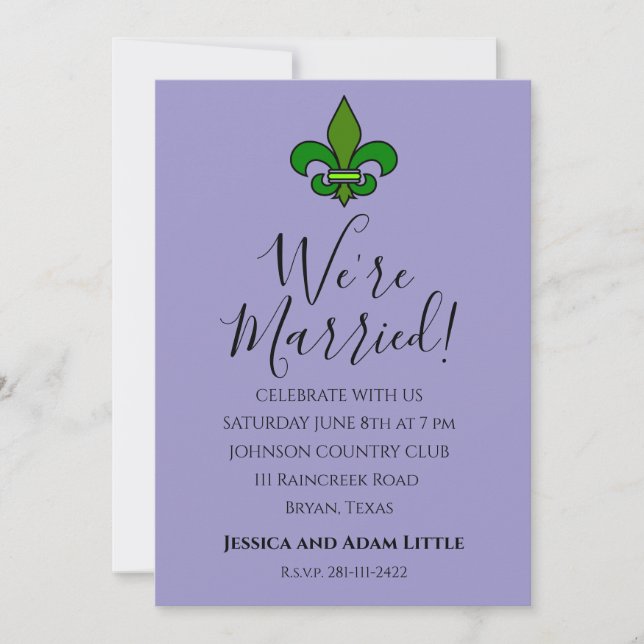 Invitation Cartons d'invitation pour mariage Mardi Gras (Devant)
