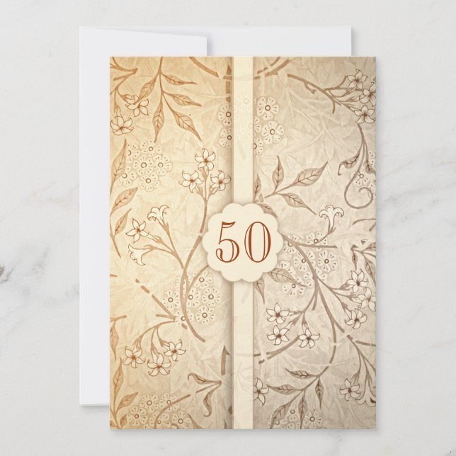 Invitation Cartons d'invitation pour noces d'or de 50 ans de  (Devant)