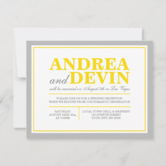 Invitation Cartons d'invitation pour réception de mariage gri