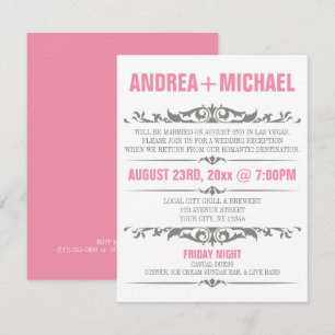 Invitation Cartons d'invitation pour réception de mariage ros