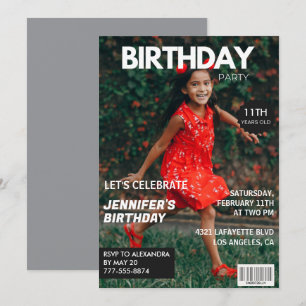Invitation Cartons d'invitation pour ses 11 ans Couverture de