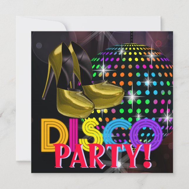 Invitation Cartons d'invitation pour soirée dansante disco à  (Devant)