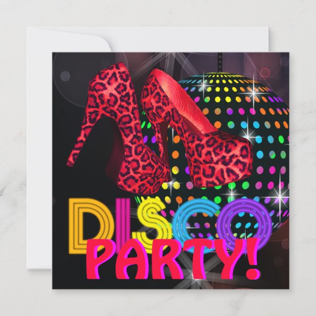 Invitation Cartons d'invitation pour soirée dansante disco à  (Devant)