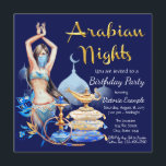 Invitation Cartons d'invitation pour soirée des Mille et Une<br><div class="desc">Cartons d'invitation pour anniversaire sur le thème des Mille et Une Nuits avec de belles illustrations bleues et dorées sur fond bleu royal. Cette invitation de soirée et d'anniversaire sur le thème des Mille et Une Nuits est facilement personnalisable pour votre événement en ajoutant simplement vos coordonnées. Vous pouvez également...</div>