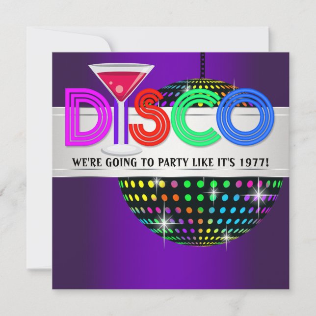 Invitation Cartons d'invitation pour soirée disco cocktail vi (Devant)