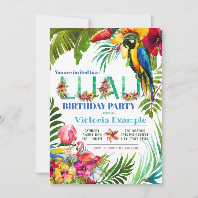 Invitation Cartons d'invitation pour soirée Luau (Devant)