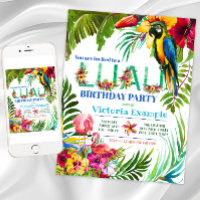 Cartons d'invitation pour soirée Luau