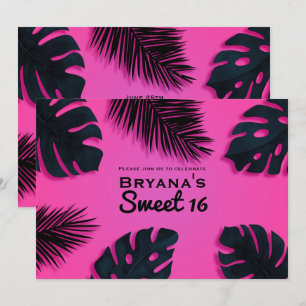 Invitation Cartons d'invitation pour soirée luau à feuilles d