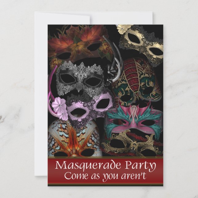 Invitation Cartons d'invitation pour soirée masquée (Devant)