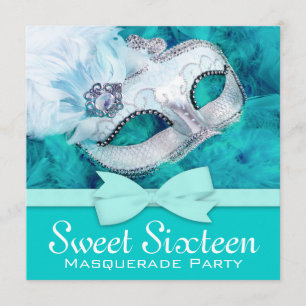 Invitation Cartons d'invitation pour soirée masquée bleu sarc
